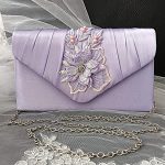 Sage Green Party Handbag with Pleated Flap Design