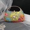 Matcha Green Sequin Floral Top Handle Bag