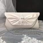 Ivory Occasion Handbag with Draped Flap Detail